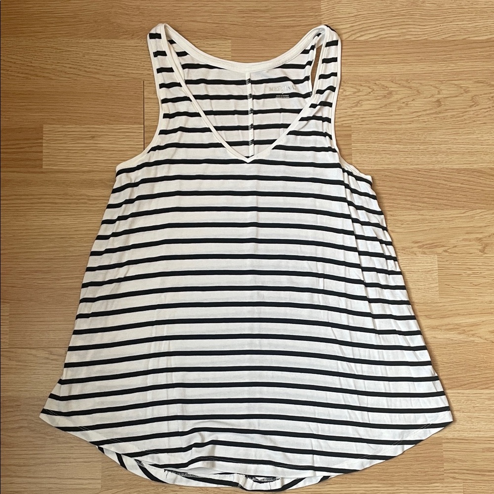Merona Black and White Striped Tank Top